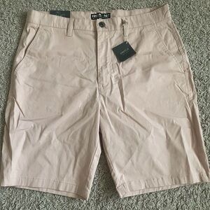 Free Planet Men’s 34x9" Pink Flat Front Organic Cotton Stretch Shorts NWT